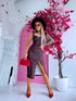 "RUBY FLOWER SORBET 89" midi kleita - sarkana ar melnu
